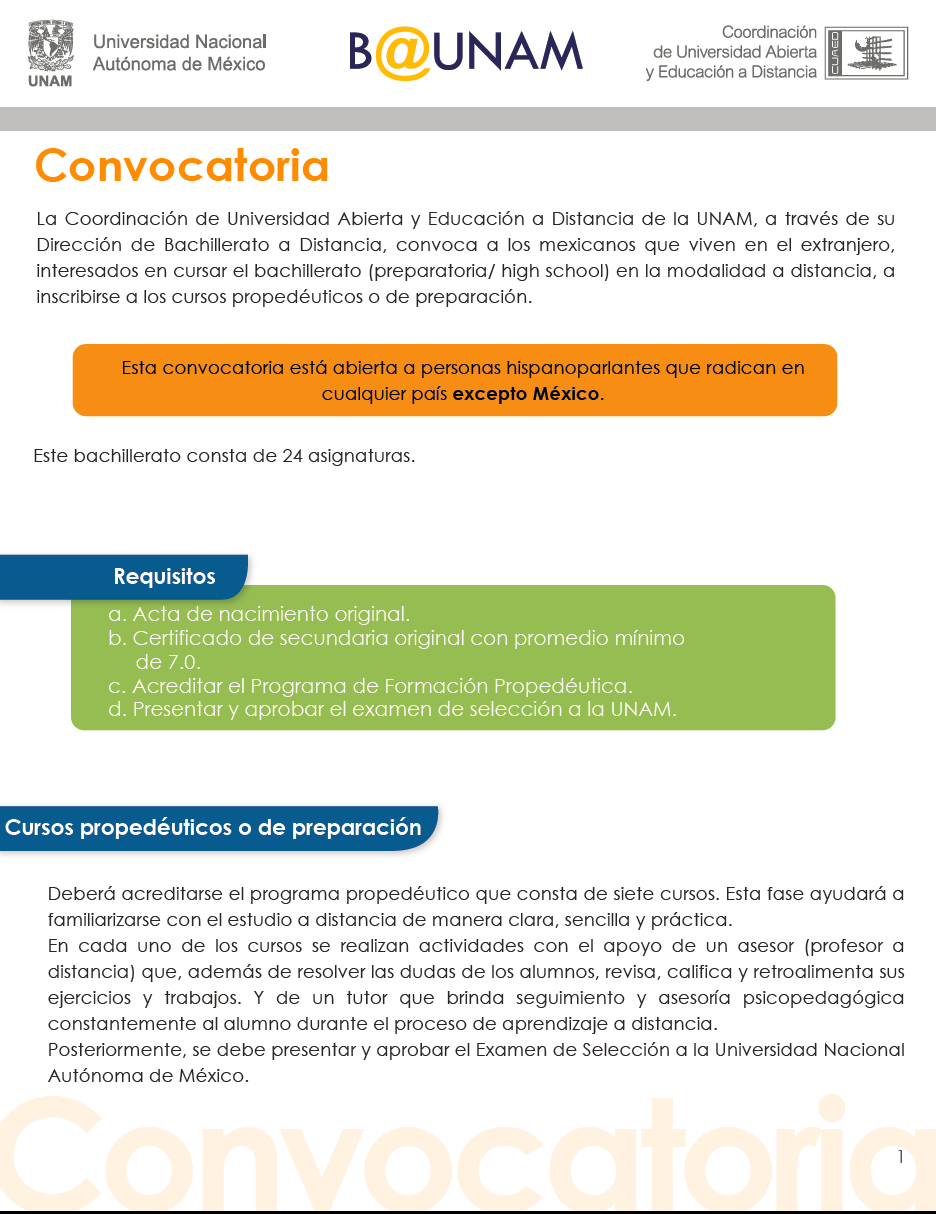 Programa De Bachillerato A Distancia B@UNAM En El Extranjero