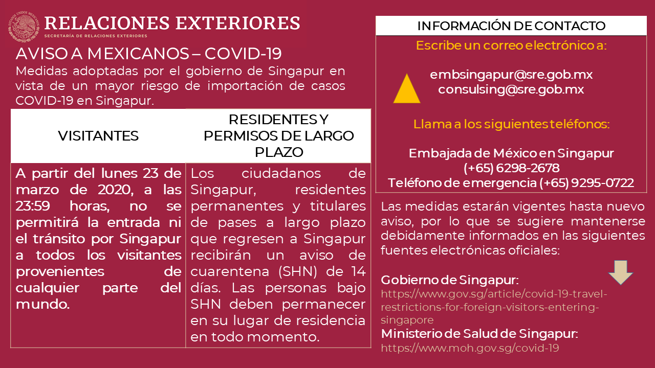Restricciones De Entrada A Singapur Por Covid 19 23 03 2020